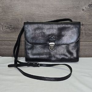Patricia Nash Black Leather Crossbody  Bag